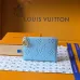 Louis Vuitton M27488 Lisa Light Blue Empreinte Leather Compact Zip Card Wallet #A66004