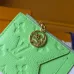 Louis Vuitton M27668 Porto Cult Romy Green Empreinte Leather Zip Card Holder Wallet #A66003