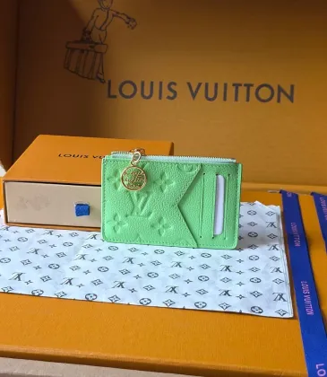 Louis Vuitton M27668 Porto Cult Romy Green Empreinte Leather Zip Card Holder Wallet #A66003