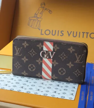 Louis Vuitton Monogram Canvas Zippy Wallet With Striped Accent and GV Initials size:10.5×2.5×19.5cm #A53916 Louis Vuitton Monogram Canvas Zippy Wallet With Striped Accent and GV Initials size:10.5×2.5×19.5cm #A53916