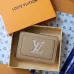 Louis Vuitton Beige Leather Wallet With Prominent LV Monogram And Textured Finish #A50895