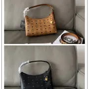MCM Aren Visetos Hobo Shoulder Bag, PVC Leather, Style 65037 26x19x9.5cm #A61792