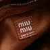 Miu Miu 5BA327 Glazed Leather Vintage Satchel Bag Removable Strap Top Handle Handbag #A65966