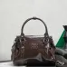 Miu Miu 5BA327 Glazed Leather Vintage Satchel Bag Removable Strap Top Handle Handbag #A65966