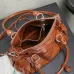 Miu Miu 5BA327 Glazed Leather Vintage Satchel Bag Removable Strap Top Handle Handbag #A65966