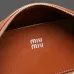Miu Miu 5NE029 Glazed Leather Bow Barrel Shoulder Bag Embossed Logo Handbag #A65965
