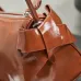 Miu Miu 5NE029 Glazed Leather Bow Barrel Shoulder Bag Embossed Logo Handbag #A65965