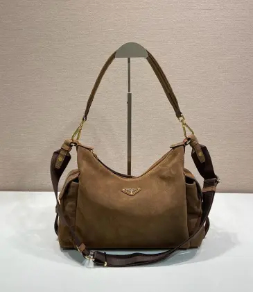 Prada 1BC264 Original Version Exploration Bag - Imported Suede, Adjustable Strap (Size: 32x22x11.5cm) #A59472
