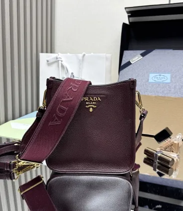 Prada BH191 Mini Shoulder Bag - Burgundy Deer Leather Top Version with Adjustable Straps #A59494
