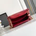 Prada Diagramme Shoulder Bag (3 Colors) – Red/White/Black Leather with Gold-Tone Chain Strap &amp; Branding #A59178