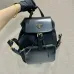 Stylish Black Prada Backpack With Leather Trim And Gold Hardware For Fashion Lovers #A49963