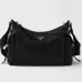 Prada Galleria Soft Shoulder Bag (2 Colors) – Burgundy/Black Leather with Gold-Tone Triangle Logo &amp; Convertible Strap #A59180
