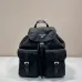 Stylish Black Prada Nylon Backpack With Leather Accents For Trendy Outfits #A49959
