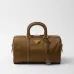 Prada Black Nylon Boston Bag With Gold - Tone Accents: A Fusion of Durability and Luxury #A49967