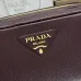 Prada BH082 Versatile Leather Tote Bag - Burgundy Top Version with Adjustable Logo Straps #A59495
