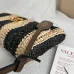 Valentino 22116 Garavani Devain Black Beige Striped Raffia Shoulder Crossbody Handbag #A65998