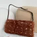 Valentino 22117 26SS Faux Fur Crystal Embellished V Logo Underarm Shoulder Handbag #A65997