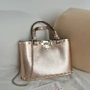 Valentino Garavani Rockstud Metallic Leather Tote Bag 23×15.5×6cm #A65016
