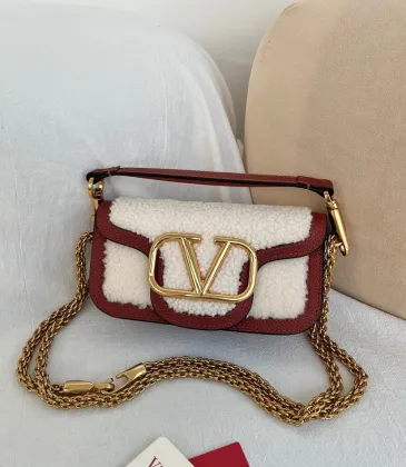 Valentino MINI LOC Shearling &amp; Leather Crossbody Bag 20×11×5cm #A65017