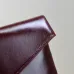 SAINT LAURENT Cassandra Envelope Clutch – Burgundy Smooth Leather with Gold YSL Logo (Detachable Chain Strap) #A58784