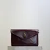 SAINT LAURENT Cassandra Envelope Clutch – Burgundy Smooth Leather with Gold YSL Logo (Detachable Chain Strap) #A58784
