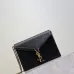 SAINT LAURENT Cassandra Envelope Crossbody Bag Set – Tan Leather-Suede &amp; Black Velvet with Gold YSL Logo (Detachable Chain Strap) #A58773