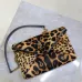 SAINT LAURENT Cassandra Envelope Crossbody Clutch – Leopard-Print Haircalf with Gold YSL Logo (Detachable Chain Strap) #A58783