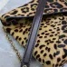 SAINT LAURENT Cassandra Envelope Shoulder Bag – Leopard-Print Calf Hair with Gold YSL Logo #A58764