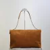 SAINT LAURENT Cassandra Large Envelope Shoulder Bag – Tan Suede with Gold YSL Logo (Detachable Chain Strap) #A58782