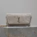 SAINT LAURENT Kaia Small Saddle Bag Set – Brown Croc-Embossed &amp; Black Smooth Leather with Gold YSL Logo #A58766