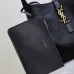 SAINT LAURENT Le 5 à 7 Hobo Bag Set – Black Haircalf with Matching Pouch &amp; Gold YSL Logo (Adjustable Strap) #A58770