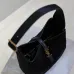 SAINT LAURENT Le 5 à 7 Hobo Bag Set – Black Haircalf with Matching Pouch &amp; Gold YSL Logo (Adjustable Strap) #A58770