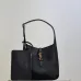 SAINT LAURENT Le 5 à 7 Hobo Bag Set – Black Haircalf with Matching Pouch &amp; Gold YSL Logo (Adjustable Strap) #A58770