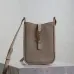 SAINT LAURENT Le 5 à 7 Small Bucket Bag – Taupe Suede Leather with Gold YSL Logo (Adjustable Crossbody Strap) #A58767