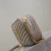 SAINT LAURENT Lou Camera Crossbody Bag – Dusty Beige Suede with Diagonal Quilt &amp; Gold YSL Logo (Chain Strap) #A58771