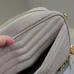 SAINT LAURENT Lou Camera Crossbody Bag – Dusty Beige Suede with Diagonal Quilt &amp; Gold YSL Logo (Chain Strap) #A58771