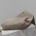 SAINT LAURENT Loulou Fringe Medium Shoulder Bag – Dusty Beige Suede with Chevron Quilt &amp; Gold YSL Logo (Convertible Chain Strap) #A58779