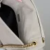 SAINT LAURENT Loulou Medium Shoulder Bag – Light Beige Suede with Chevron Quilt &amp; Tone-On-Tone YSL Logo (Convertible Chain Strap) #A58775
