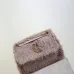 SAINT LAURENT Loulou Medium Shoulder Bag – Light Beige Suede with Chevron Quilt &amp; Tone-On-Tone YSL Logo (Convertible Chain Strap) #A58776
