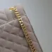 SAINT LAURENT Loulou Small Envelope Crossbody Bag – Dusty Beige Suede with Mixed-Quilt Stitching &amp; Gold YSL Logo (Detachable Chain Strap) #A58777