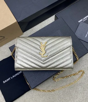 Glamorous Saint Laurent Metallic Gold Chain Wallet with Iconic YSL Logo Detailing #A50104 Glamorous Saint Laurent Metallic Gold Chain Wallet with Iconic YSL Logo Detailing #A50104