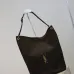 Saint Laurent 844346 Niki Series Suede Bucket Bag - Dark Brown with LE CASSANDRE Logo #A59503