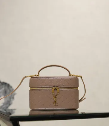 Saint Laurent GABY MINI Quilted Leather Vanity Case 18×11×6.5cm #A65022 Saint Laurent GABY MINI Quilted Leather Vanity Case 18×11×6.5cm #A65022