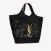 Saint Laurent  YSL ICARE in raffia in Black #A65734