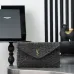 YSL 769307 LE Envelope Black Woven Textile Clutch Evening Handbag #A65996