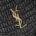 YSL 769307 LE Envelope Black Woven Textile Clutch Evening Handbag #A65996