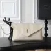 YSL 769307 LE Envelope Off White Lambskin Fold Clutch Evening Handbag #A65995