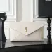 YSL 769307 LE Envelope Off White Lambskin Fold Clutch Evening Handbag #A65995