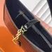 YSL Cléo 5 à 7 Glossy Croc Embossed Leather Underarm Bag Gold Logo Handbag #A65969