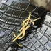 YSL Cléo 5 à 7 Glossy Croc Embossed Leather Underarm Bag Gold Logo Handbag #A65969